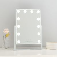 espejo maquillaje 12 led metal 365x475x75cm blanco