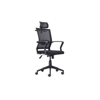 Silla de oficina con respaldo transpirable 117-127x64 cm negro