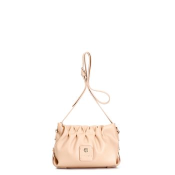 bolso de mano con suaves pliegues nude