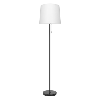Aigostar Lampara de Pie con Interruptor Colgante, Casquillo E27 con Blanca Pantalla, Lámpara Decorativa con Base Metálica, Moderna Vintage Lampara de Pie para Salon, Dormitorio, Leer, Estudio