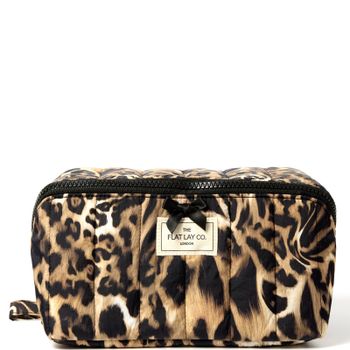 The Flat Lay Co. Marshmallow Flat Lay Makeup Box Bag - Warped Leopard