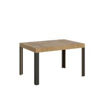 mesa extensible 80x140224 cm efecto madera roble natural hierro