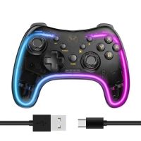 kinsi mando gaming transparente switch pro compatible keylinker vibracion led activacion rapida