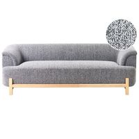 sofa de 3 plazas con tapizado de poliester y patas de madera sala de estar estilo moderno gris oscuro alnor
