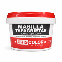 criscolor masilla tapagrietas blanca lista para usar secado rapido para reparacion de paredes