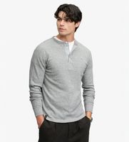 superdry para hombre m6010974a camiseta slub waffle gris s casual algodon manga larga
