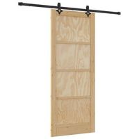 puerta corredera natural y negro 86 x 211 cm vidaxl