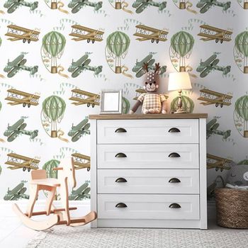 Papel pintado autoadhesivo avionetas 65x260cm