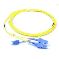 kimex cable de fibra optica duplex 2mm os2 sclc amarillo 2m
