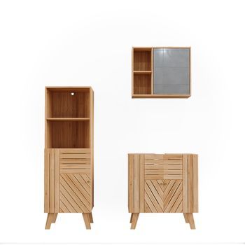 Conjunto De Muebles De Baño Lucie 3 Piezas, Con Armario Midi Vicco