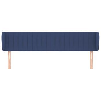 Cabecero Cama Mueble De Dormitorio De Tela 183 X 23 X 78/88 Cm Azul M02_0007298