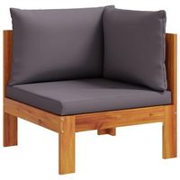 sofa de jardin  sofa de exterior de esquina con cojines madera maciza de acacia