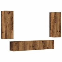 muebles de tv de pared 4 uds madera vieja madera de ingenieria vidaxl