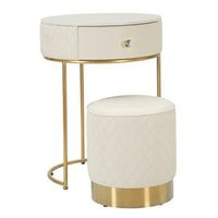 mesita de nochetocador con cajon y puf cm o 52x70 - o 36x39
