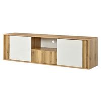 mueble para tv de hasta 75 pulgadas 180 cm blanco y efecto madera con luces led