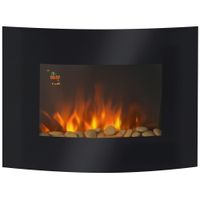 homcom chimenea electrica tipo estufa de pared con efecto llamas y luz led de 7 colores con mando a distancia 900w1800w 65x114x52cm   aosom espana