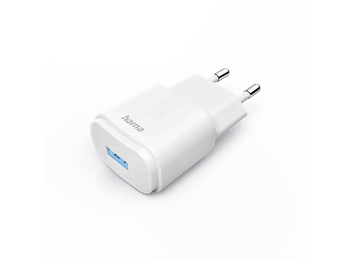 Cargador móvil - Hama 00201645, USB-A, 6W, Luz LED, Blanco