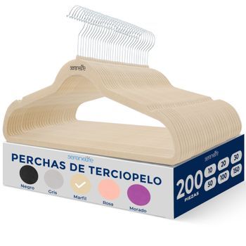 Pack 150 Ganchos De Terciopelo Premium, Antideslizantes, Con Gancho Metálico Giratorio 360° Para Trajes, Pantalones Y Vestidos – Serenelife, Sl-velvet150, Rosa