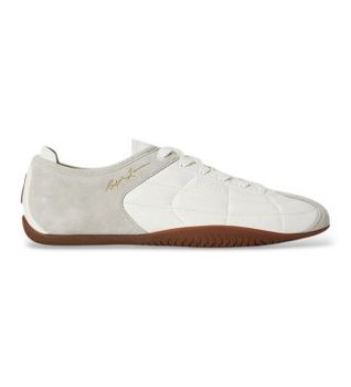 Polo Ralph Lauren para hombre. 809P15758001 Zapatillas de piel L Racer blanco (46), Plano, Cordones, Casual