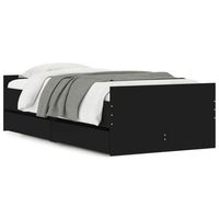 cama individual  cama para adultos  estructura de cama con cajones negro 90x190 cm