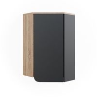 mueble esquinero de pared karen 424 x 75 cm con puerta y compartimentos abiertos vicco