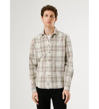 Pepe Jeans para hombre. PM3090831 Camisa Camden beige (L), Casual, Algodón, Manga larga