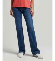 superdry para mujer w7010797a jeans ajustados acampanados talle medio azul 2530 casual denim algodon organico sostenible