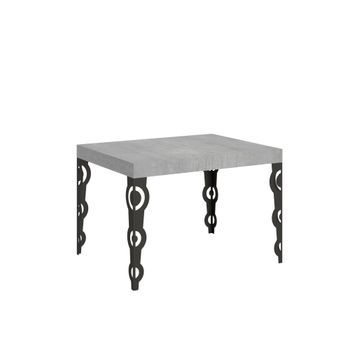 Mesa Extensible 80x120/204 Cm Karamay Cemento Estructura Antracita