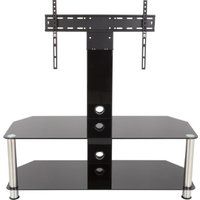 avf sdcl1140 1140 mm tv stand with bracket - black  chrome black