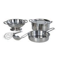 set de cocina de juguete para jardin 6 pzas acero inox esschert design