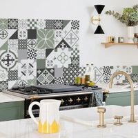 frente de cocina panel trasero aluminio - 90 x 70 cm - verde