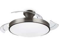 ventilador de techo - philips atlas 3528 w luz led regulable mando a distancia dos temporizadores niquel