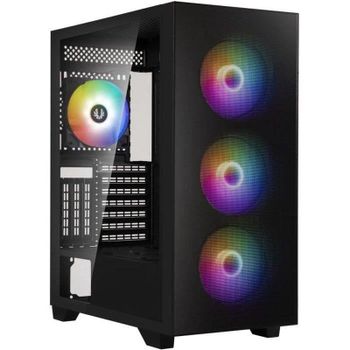 Caja PC BitFenix Flow Black Mid-Tower ATX con Vidrio Templado y 4 Ventiladores ARGB