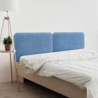 dhome cabecero tapizado en pana liso redondeado para pared acusticos cabeceros absorbentes cabezal cama dormitorio azul 210cm dual