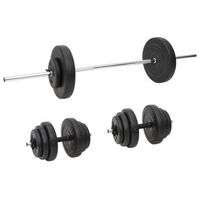 juego de barras y mancuernas con discos 60 kg vidaxl