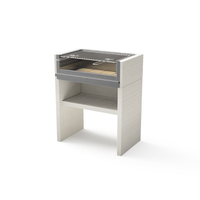 tuozi - barbacoa de obra para lena y carbon modelo venit flex plus inox grisblanco - 78 x 47 x 95 cm ref t00671
