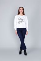 camiseta de manga larga con la inscripcion le club noir off white
