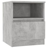 mesita de noche  mesa auxiliar  mesilla madera ingenieria gris hormigon 40x40x50 cm
