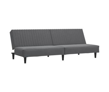 Vidaxl sofá cama de 2 plazas terciopelo gris oscuro