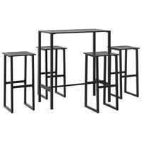 juego de mesa alta y taburetes de jardin 5 piezas acero negro