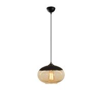 lampara de techo camini-mr-867 miel negro hierro diametro 25x113 cm