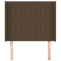 cabecero cama mueble de dormitorio con orejas de tela oscuro 93 x 16 x 118128 cm marron m020003554