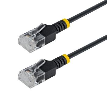 Cable de red StarTech Cat6a Ultra Delgado 1 m Negro