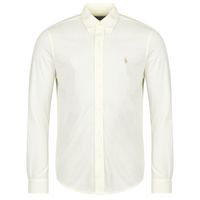 polo ralph lauren camisa manga larga camisa ajustada con cuello abotonado en polo featherweight para hombre
