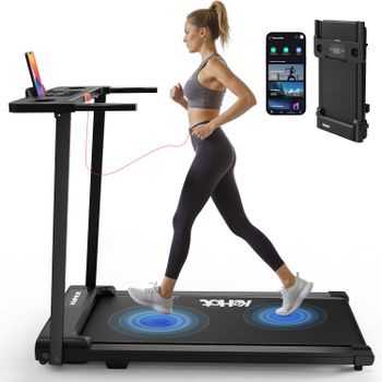 Caminadora Plegable KeHot Home con Aplicación FITSHOW y Audio Bluetooth, Máquina Eléctrica para Caminar y Correr de 1-12 Km/h, Motor de 2.0HP de Potencia Máxima, Pantalla LED, 12 Programas de