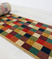 philadelphia 201- alfombra de lana con cuadros de colores - rollo pasillero 70 y 90 cm de ancho