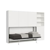 cama abatible individual horizontal kando con colchon composicion f fresno blanco