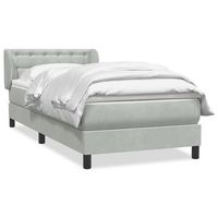 cama tapizada 223x83x88 cm tejido - gris