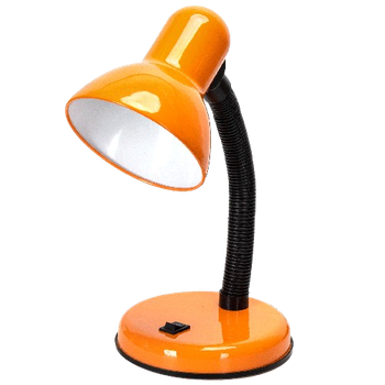 Aigostar Lámpara de Escritorio Retro， Flexo LED Escritorio sin Bombilla， Lámpara de mesa Compatible con Led Bombillas Modelo E27， Máx 240V， Lampara Lectura para Leer， Trabajar， Estudiar， Naranja