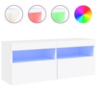 mueble de tv de pared con luces led blanco 100x30x40 cm vidaxl